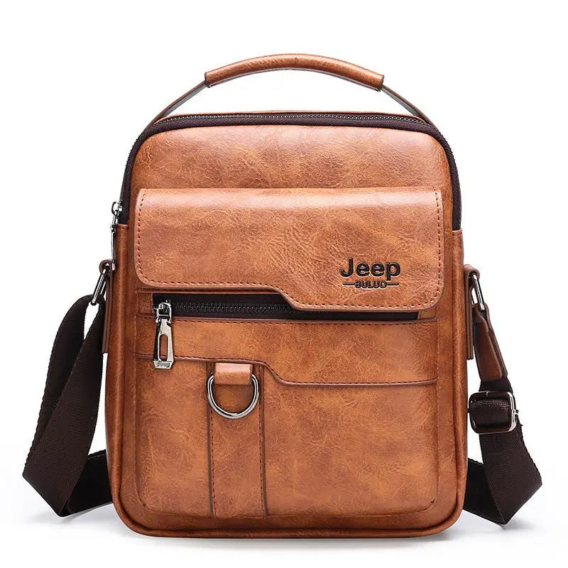 BOLSA DE COURO JEEP ELEGANCE MASCULINA TRANSVERSAL